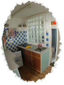 Chalet Pachuca Gwithian Kitchenette for self catering holidays in Cornwall
